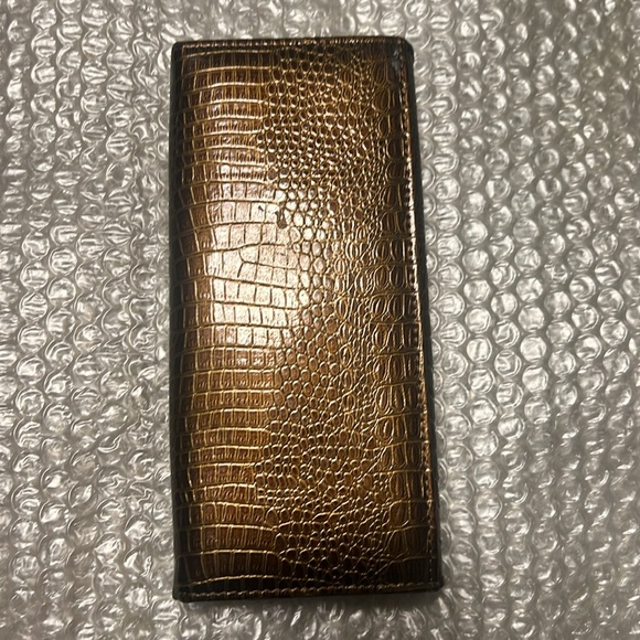 Shu Wolf Leather Wallet Bifold Embossed Alligator - Picture 5 of 9